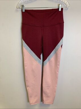 Old Navy Colorblock Active Leggings in Wine, Blush & Silver